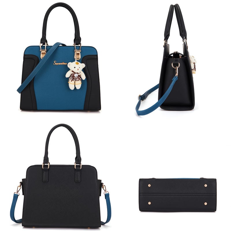 Soperwillton Purses for Women Crossbody Shoulder Handbags Top Handle Satchel Tote Bag Wallet Set 3pcs - Image 4