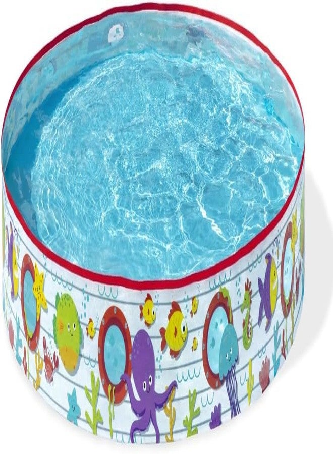حوض سباحة للأطفال من KinderTales® بتصميم مخلوقات بحرية - حوض متين ومريح بسعة 435 لترًا للأطفال، سهل التركيب، يتضمن رقعة إصلاح - 1.52 متر × 25 سم - Image 1