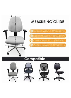 MIXDE Office Chair Cover, 1Pair Stretch Jacquard Office Computer Chair Seat Covers, Removable Washable Anti-dust Desk Chair Seat Cushion Protectors for Office Computer Chairs (Not chair Include) (Gray)  - Image 2