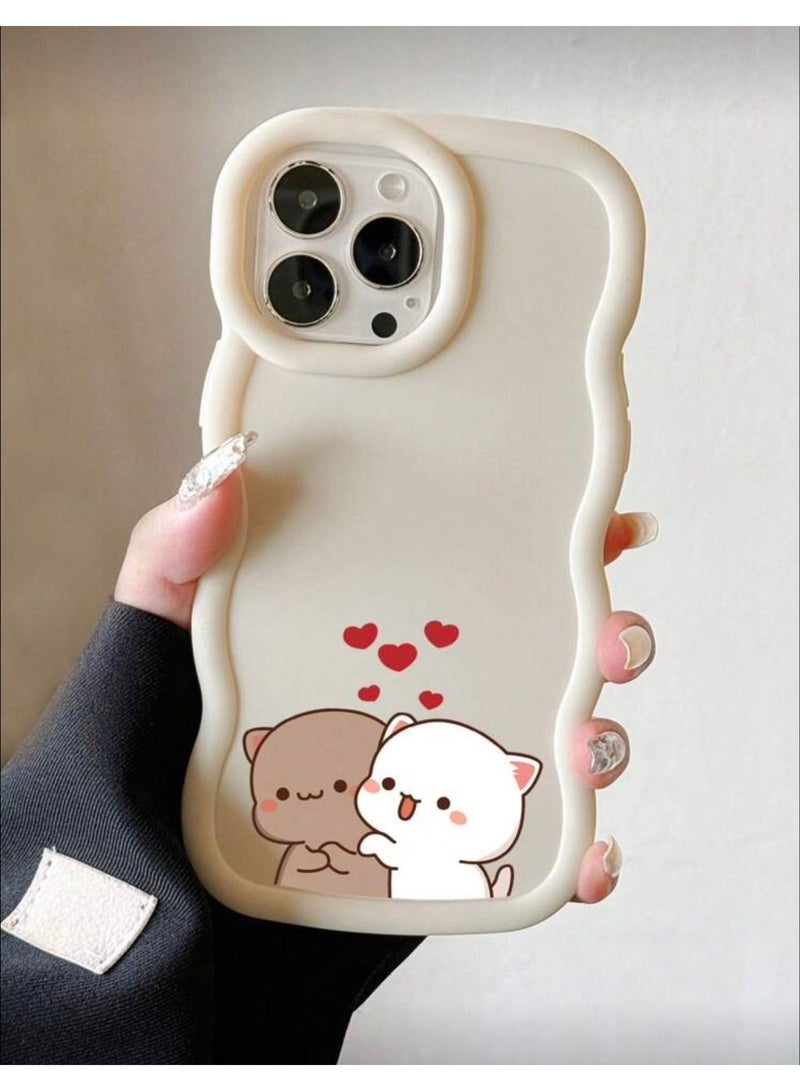 Iphone 17 Pro Max Cartoon Cat Beige Phone Case - Image 1