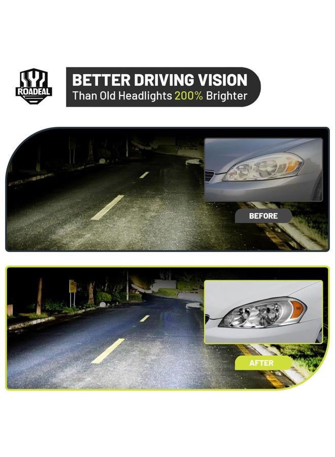 ROADEAL Headlights W/Bulbs for 2006-2013 Chevy Impala, 2006-2007 Chevy Monte Carlo, 2014-2016 Chevy Impala Limited Halogen Headlamp Replacement Driver & Passenger Side - Image 5