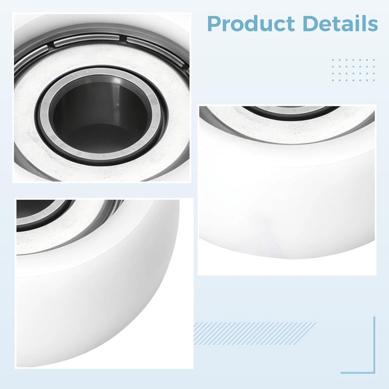 Low-Noise 10 Pcs Nylon-Coated Wheels Shower Door Rollers Replacement for Sliding Tracks, Pa Pom Plastic, Metal Sealed Bearings, High Load Capacity and Easy Installation - Image 4