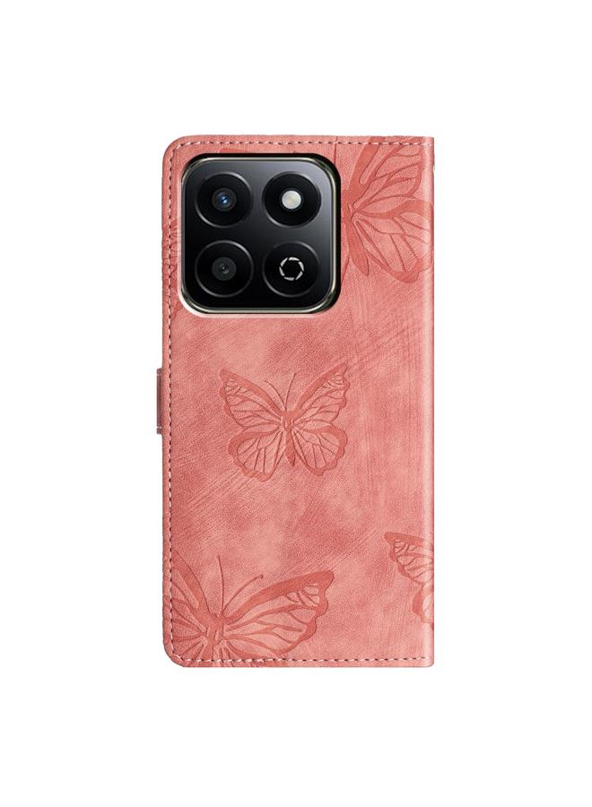 S-TOP Case For Honor X7C 4G / 200 Smart Skin-feel Embossed Butterfly Leather Phone Case - Image 3
