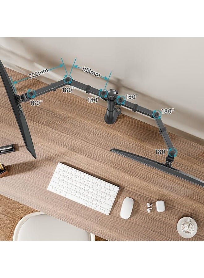 Dual Monitor Mount for 13” to 27” Screens – Vertical LCD Arm with 8kg Load Capacity – VESA Compatible – Clamp Mount - Image 2