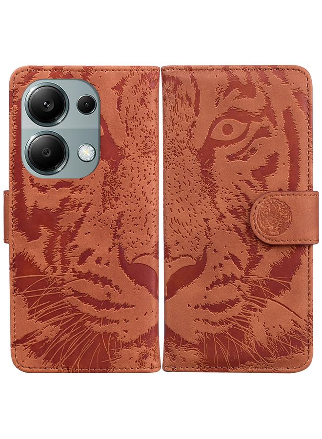 Case For Xiaomi Poco M6 Pro 4G Tiger Embossing Pattern Leather Phone Case
