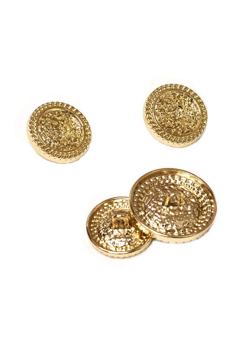 18 Pcs Gold Metal Buttons Set Ornate Round Buttons for Blazers, Coats, Dresses, Abayas & DIY Crafts (6pcs 23mm &12pcs 18mm) - Image 4