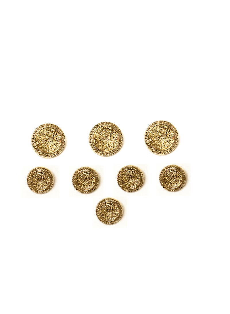18 Pcs Gold Metal Buttons Set Ornate Round Buttons for Blazers, Coats, Dresses, Abayas & DIY Crafts (6pcs 23mm &12pcs 18mm) - Image 5