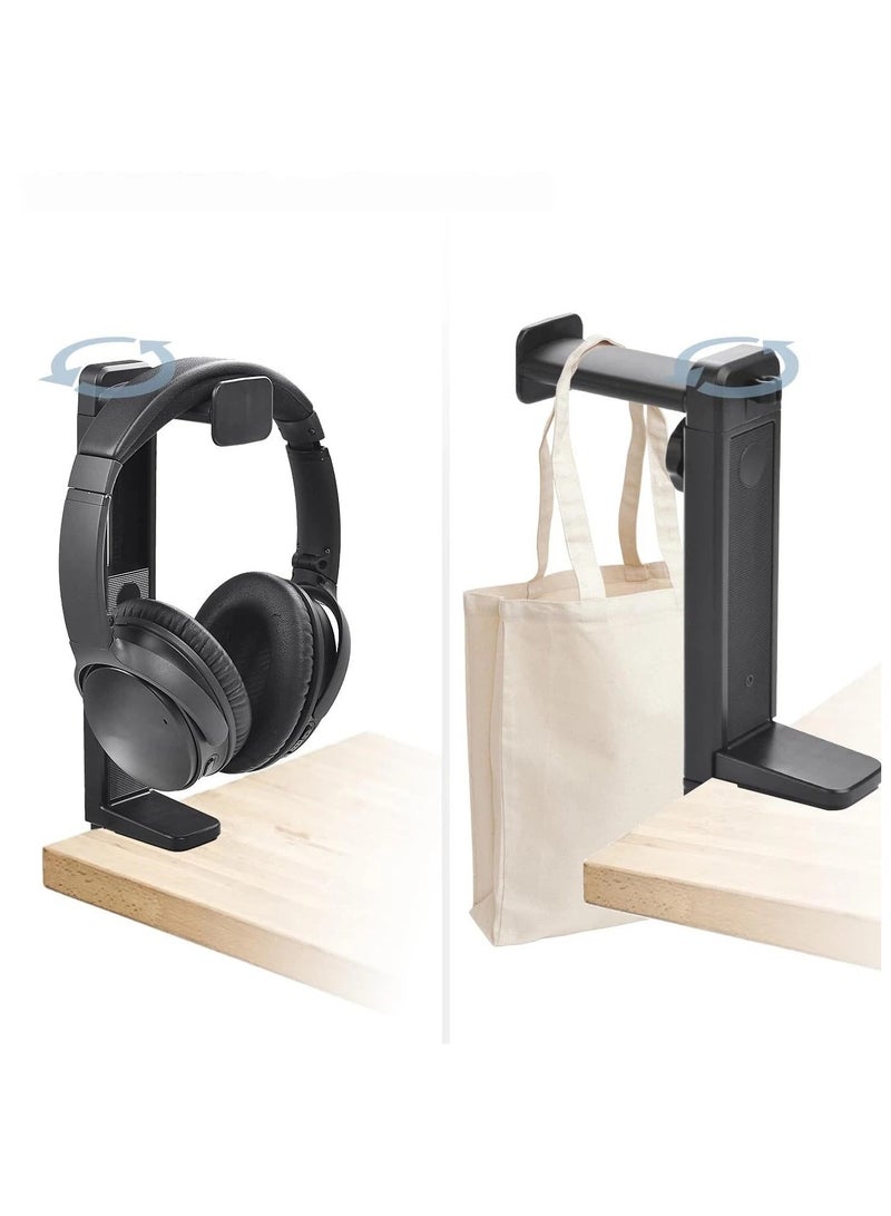 عام **حامل سماعات قابل للدوران والتوسيع - مثالي لتخزين سماعات الألعاب والبلوتوث دون الحاجة إلى الحفر** - Image 2