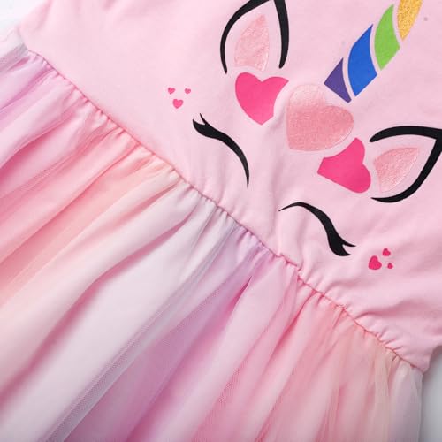 RETSUGO Toddler Tutu Dress Girls Unicorn Dress Fluffy Summer Birthday Outfit Party Dresses Tulle Sundress for Kids Princess Tutu Skirt 18-24M 1800 - Image 5