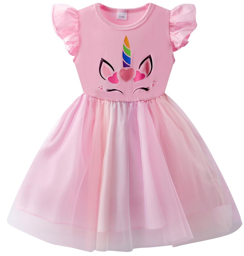 RETSUGO Toddler Tutu Dress Girls Unicorn Dress Fluffy Summer Birthday Outfit Party Dresses Tulle Sundress for Kids Princess Tutu Skirt 18-24M 1800 - Image 1