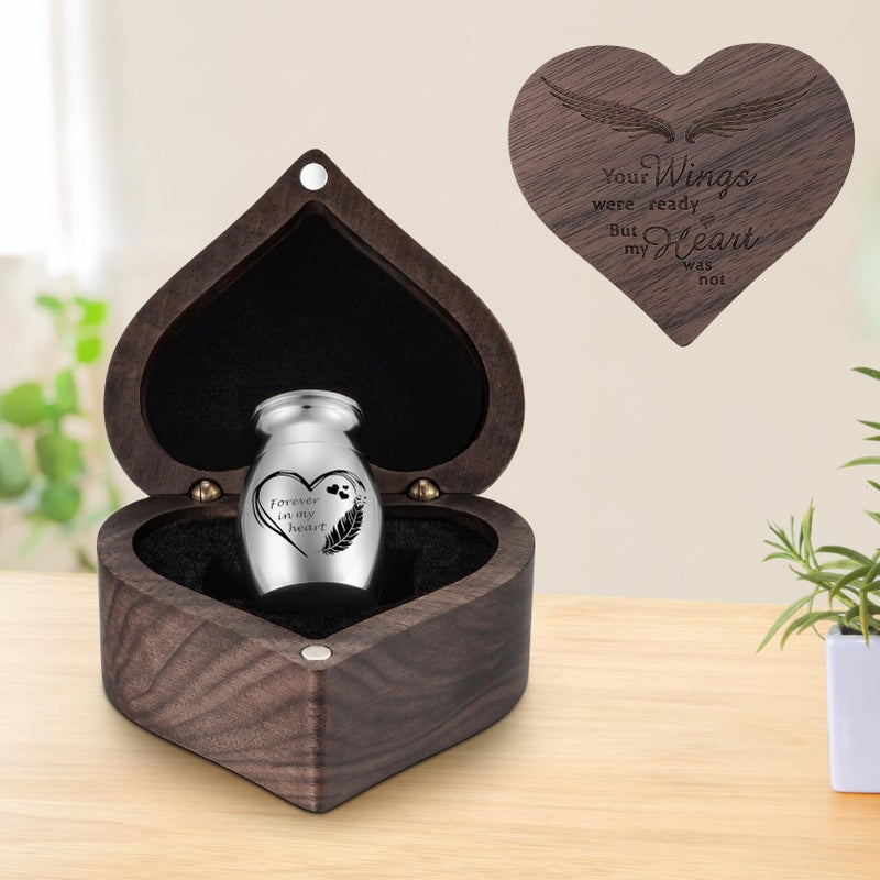 Dletay Small Urns for Human Ashes Keepsake Heart Shaped Box Mini Cremation Urns for Women Men 12 Inches Memorial Funeral UrnForever in My Heart