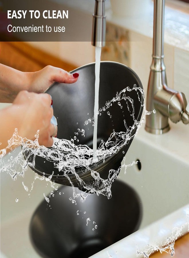 Greentainer Set of 4 Ramen Bowl Set, Melamine Large Japanese Style Noodle Soup Bowls Set with Spoons and Chopsticks for Ramen, Pho, Noodles, Asian Dishes Black,Large Bowl for Adults| Dishwasher Safe (Black 8.7in) - Image 5