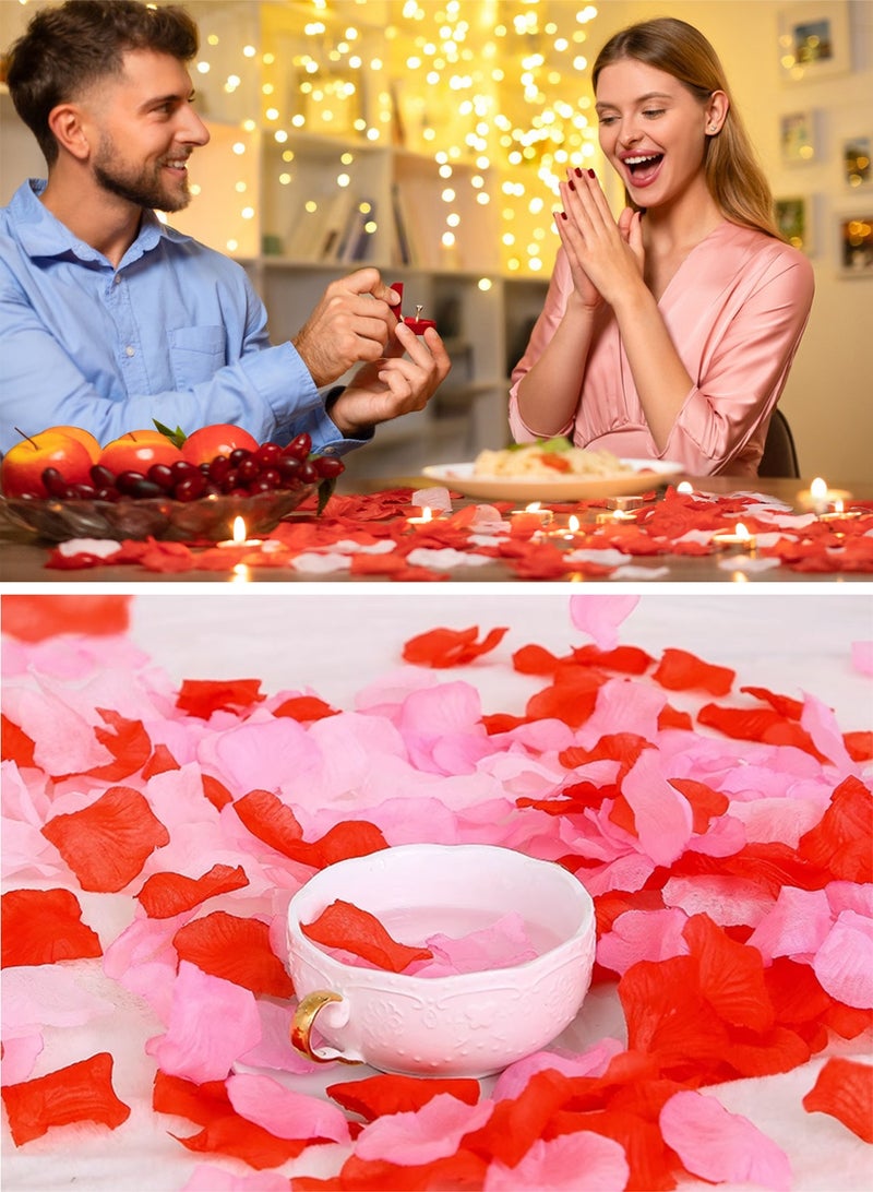 هومار كيت 3000 بتلة ورد صناعية، 5 × 4.5 سم، بتلات زهور صناعية، زينة رومانسية، مجموعة خاصة لليلة مميزة لعيد الحب، ذكرى الزواج، الخطوبة، المناسبات، زينة زهور الحفلات باللون الوردي - Image 2