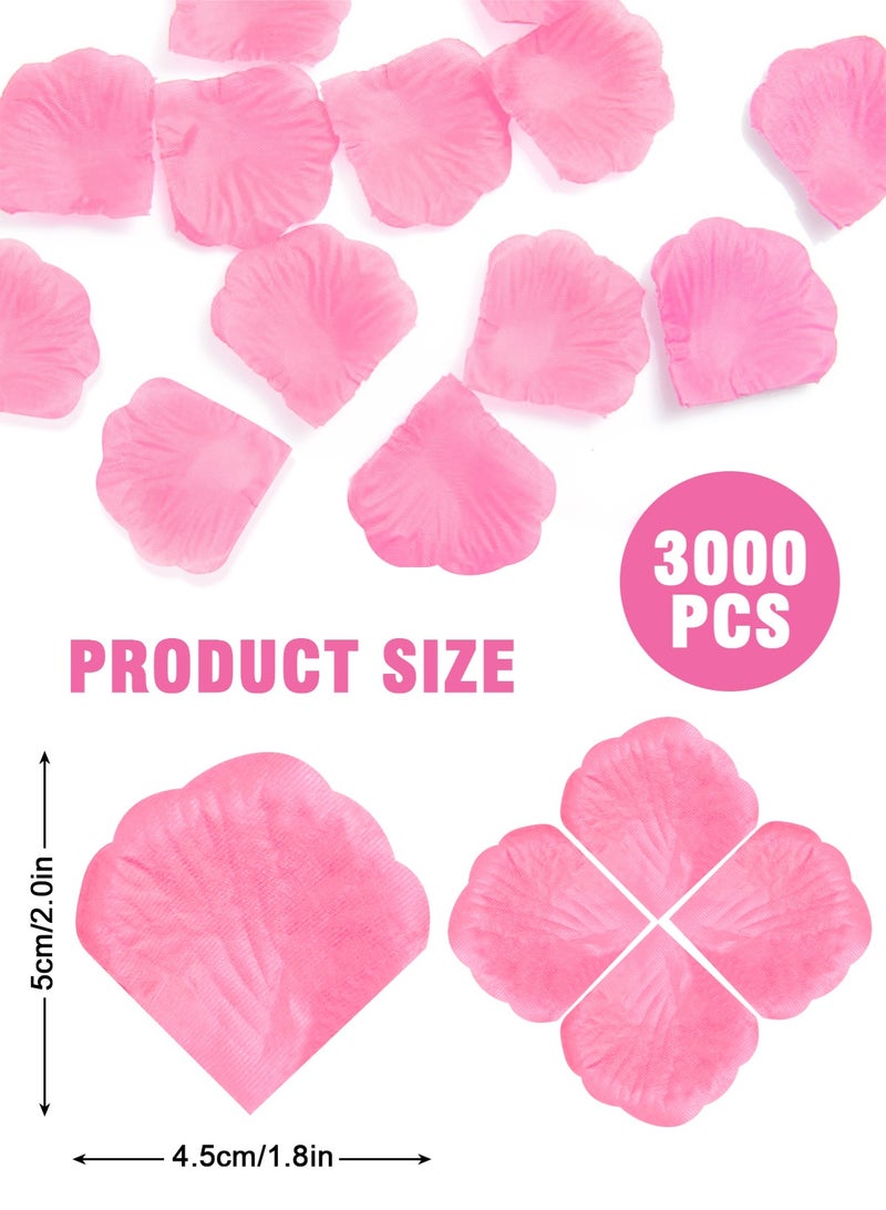 هومار كيت 3000 بتلة ورد صناعية، 5 × 4.5 سم، بتلات زهور صناعية، زينة رومانسية، مجموعة خاصة لليلة مميزة لعيد الحب، ذكرى الزواج، الخطوبة، المناسبات، زينة زهور الحفلات باللون الوردي - Image 3
