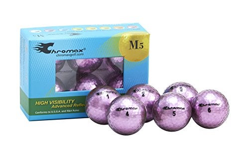 Chromax كرومكس ميتاليك M5 كرات جولف ملونة (عبوة من 6)، بنفسجي - Image 1