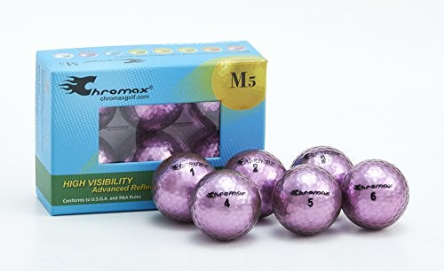 Chromax كرومكس ميتاليك M5 كرات جولف ملونة (عبوة من 6)، بنفسجي - Image 3