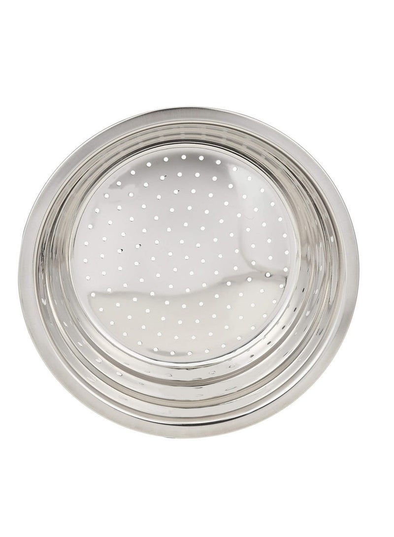 RAJ Raj Stainless Steel Boya Colander Silver SSB014 Rice Colander Vegetable Colander Fruits Colander-28.5CM  - Image 1