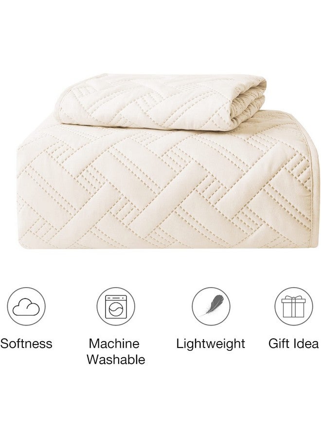 VAS COLLECTIONS® All Weather 3 Pcs 100% Cotton Ultrasonic 280 TC Solid King Size Quilted Bed Cover/Bedsheet with 2 Pillow Covers, (90X100 Inches, 254X228 cm-Light Brown) - Image 2