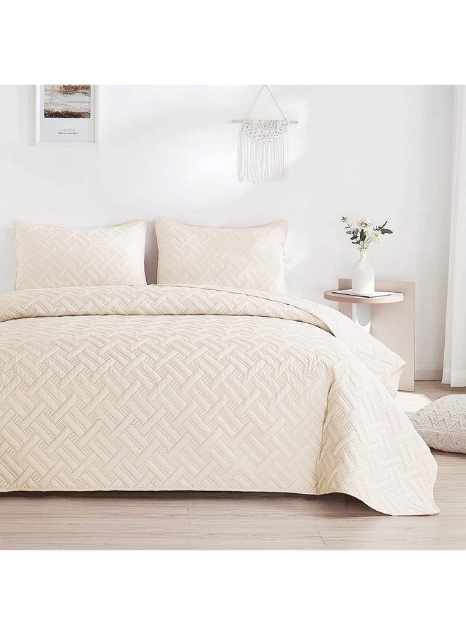 VAS COLLECTIONS® All Weather 3 Pcs 100% Cotton Ultrasonic 280 TC Solid King Size Quilted Bed Cover/Bedsheet with 2 Pillow Covers, (90X100 Inches, 254X228 cm-Light Brown) - Image 1