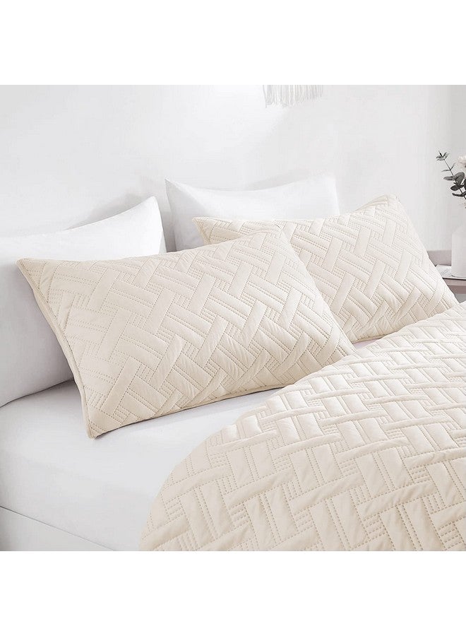 VAS COLLECTIONS® All Weather 3 Pcs 100% Cotton Ultrasonic 280 TC Solid King Size Quilted Bed Cover/Bedsheet with 2 Pillow Covers, (90X100 Inches, 254X228 cm-Light Brown) - Image 3