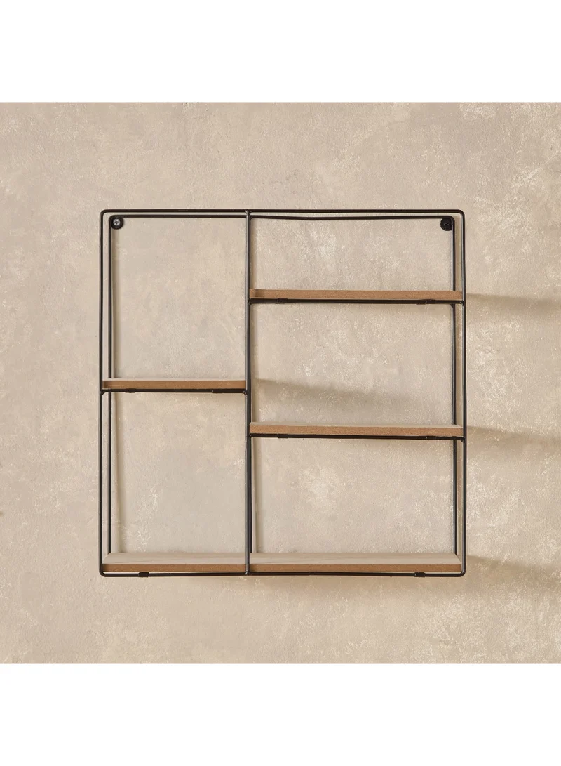 Home Box Sera Foldable Metal and MDF Board Wall Shelf 40 x 40 x 10 cm