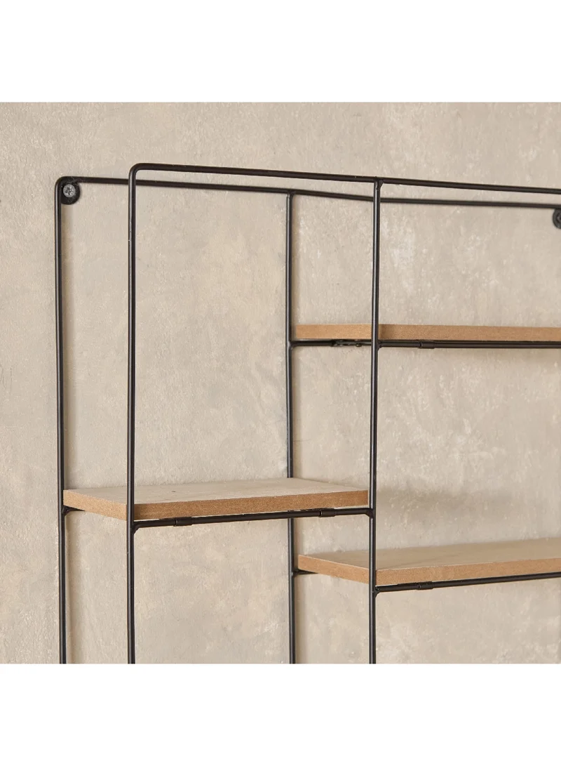 Home Box Sera Foldable Metal and MDF Board Wall Shelf 40 x 40 x 10 cm