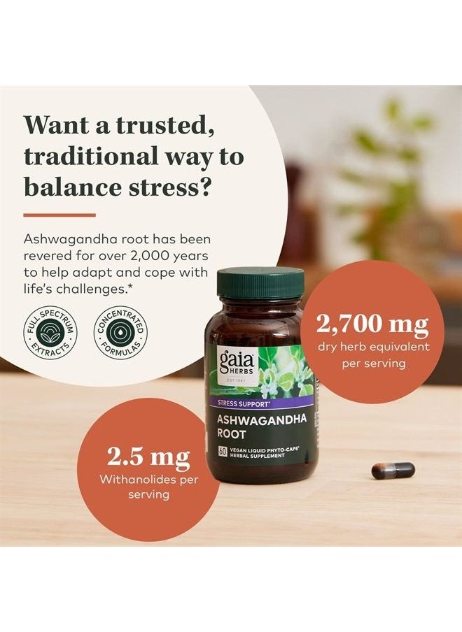 Gaia Herbs Ashwagandha Root - Made with Organic Ashwagandha Root to Help Support a Healthy Response to Stress, The Immune System, and Restful Sleep - 60 Vegan Liquid Phyto-Capsules (30-Day Supply)  - Image 2