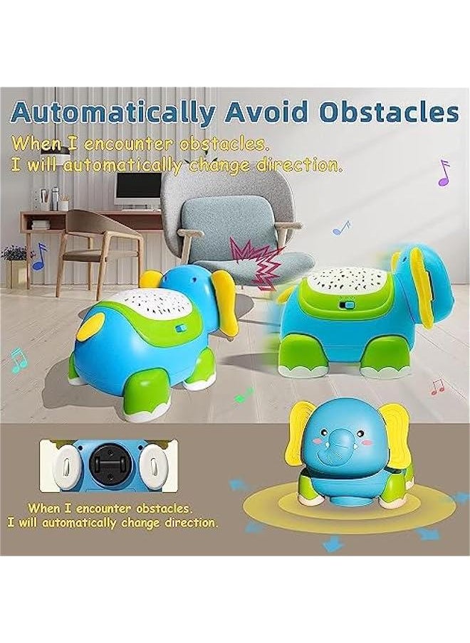 HOOKOR Baby Crawling Toys Musical Light Up Baby Toys for 6 to 12 Months,Infant Toy with Light & Sound & Automatically Avoid Obstacles，Tummy Time Toy for 12-18 Months Boy Girls (Elephant)  - Image 4