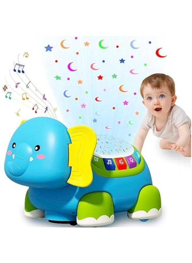 HOOKOR Baby Crawling Toys Musical Light Up Baby Toys for 6 to 12 Months,Infant Toy with Light & Sound & Automatically Avoid Obstacles，Tummy Time Toy for 12-18 Months Boy Girls (Elephant)  - Image 1