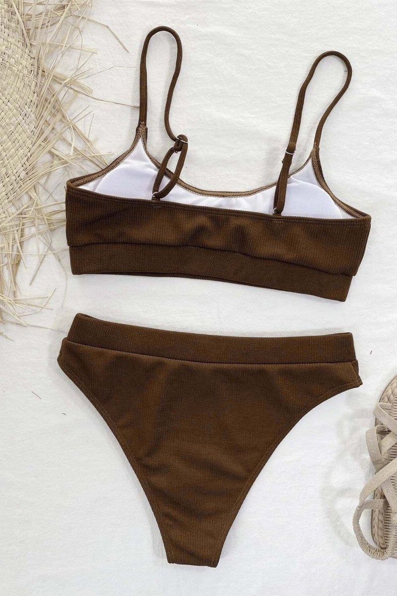 Angelsin High Waist Twill Tankini Bikini Top  - Image 3