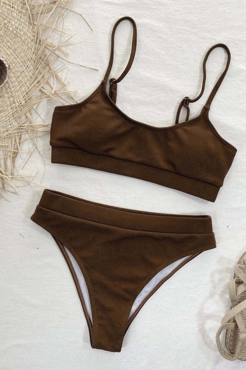 Angelsin High Waist Twill Tankini Bikini Top  - Image 4