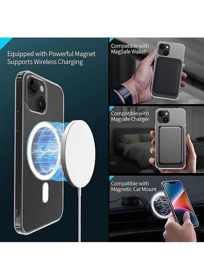 Ocean iPhone 15 Plus Case (Clear), Acrylic Material, With Magnetic Appeal, Compatible With Magsafe Wireless Charging, Camera Lens Protection, Shockproof And Soft  - Image 3