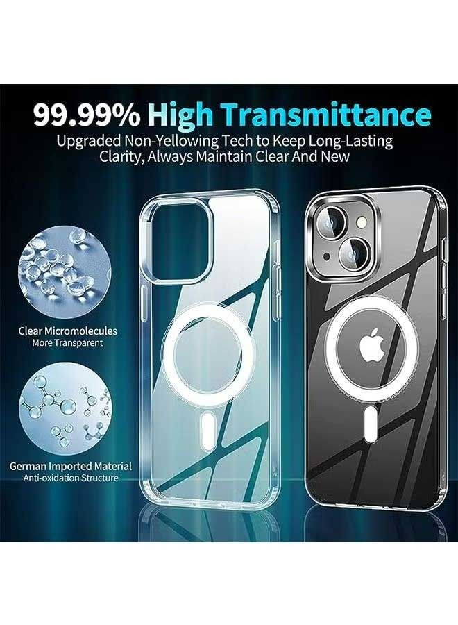 Ocean iPhone 15 Plus Case (Clear), Acrylic Material, With Magnetic Appeal, Compatible With Magsafe Wireless Charging, Camera Lens Protection, Shockproof And Soft  - Image 4