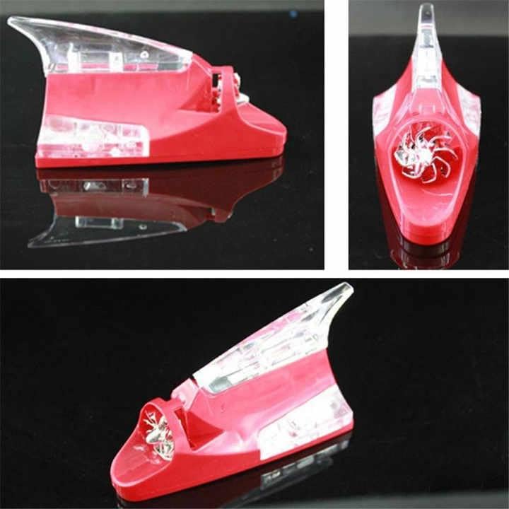 AutoBizarre Car Decorative Shark Fin Antenna with Wind Powered LED Multicolor Warning Strobe Lights Compatible with All Cars (Black) - Image 5