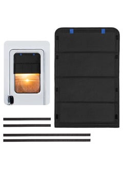 RV Door Window Shade, Foldable Hook and Loop Fastener RV Blackout Window Cover, UV Rays Protection Camper Trailer Door Window Cover, Waterproof Thickened Oxford Fabric, 16" (L) x 25" (W)