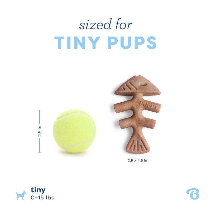 Benebone Puppy Fishbone Dog Chew Toys, Softer for Modest Chewers, Made in USA - Image 4