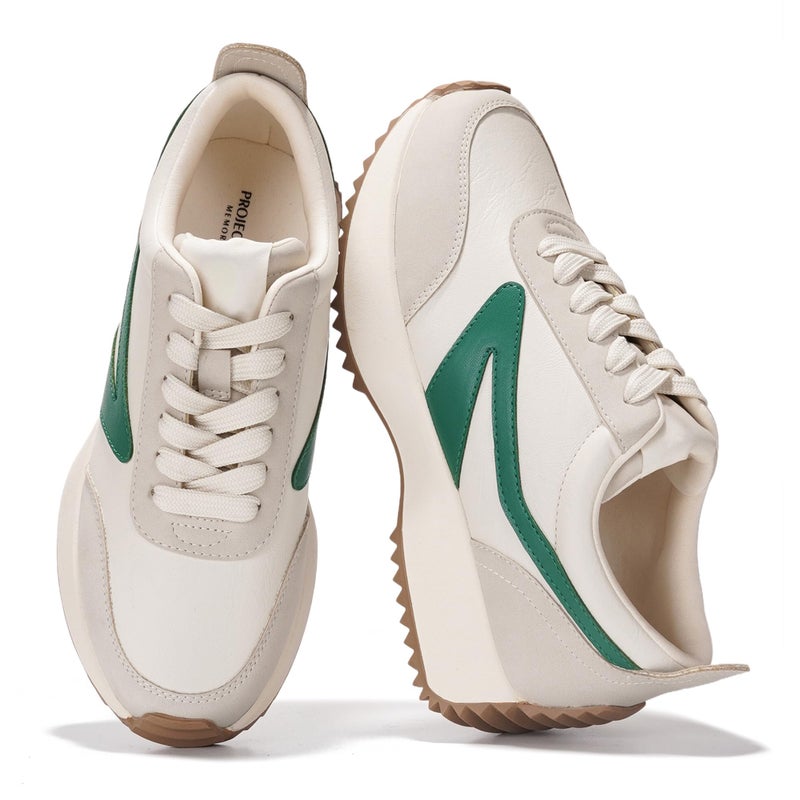 Project Cloud Womens Sneakers - Memory Foam Insole and Lightweight Spring Shoes - Non-Slip Lace Up Trendy Shoes - Fashion Sneakers for Women 2026 (Balinda, Whit, 8) - Image 1
