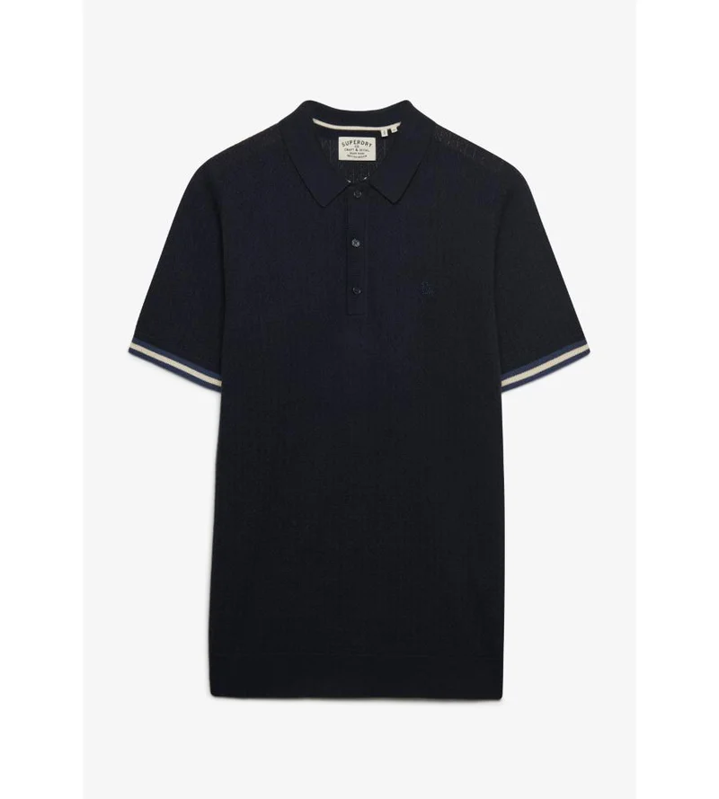 سوبر دراي Knitted Texture Short Sleeve Polo Shirt