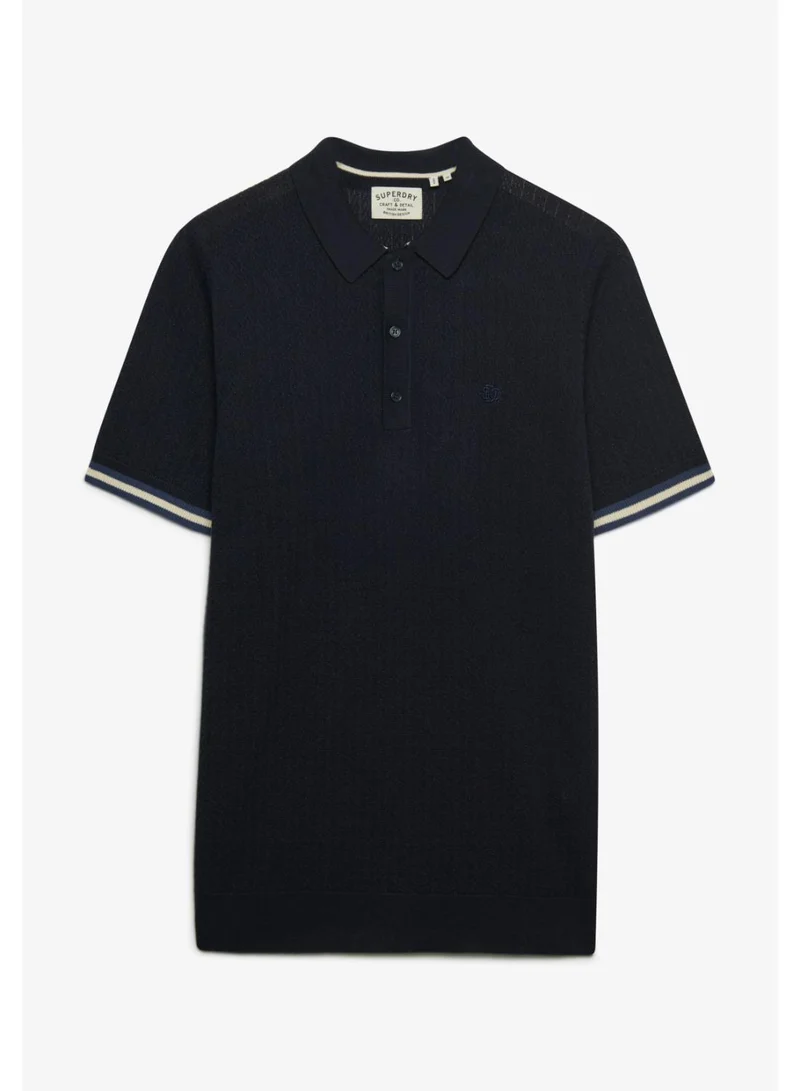 Superdry Knitted Texture Short Sleeve Polo Shirt
