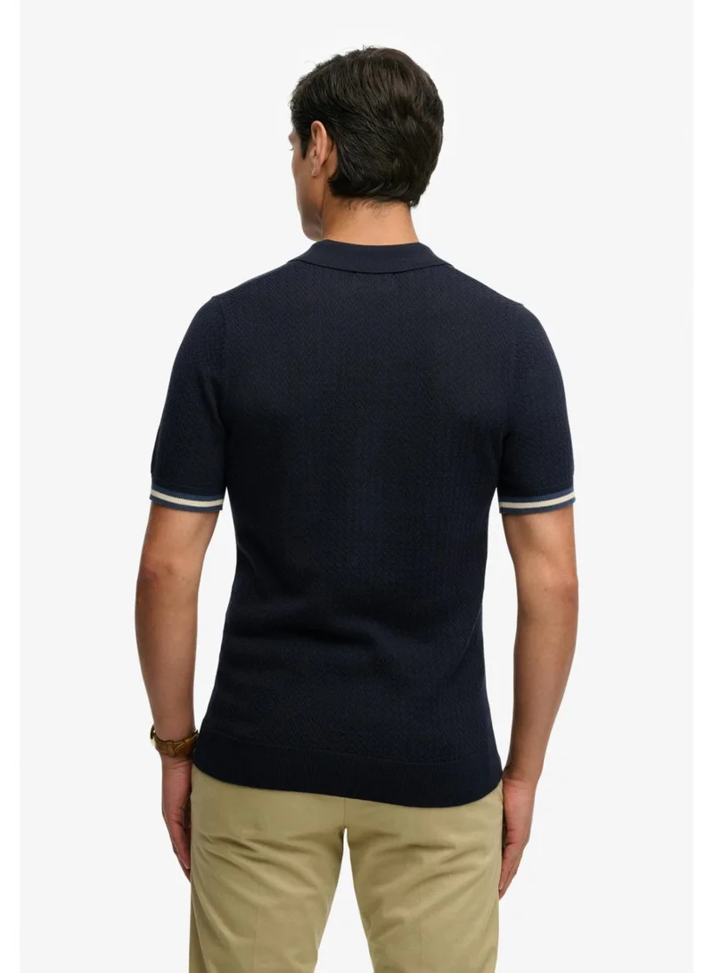 Superdry  Knitted Texture Short Sleeve Polo Shirt for Men | Best Price UAE