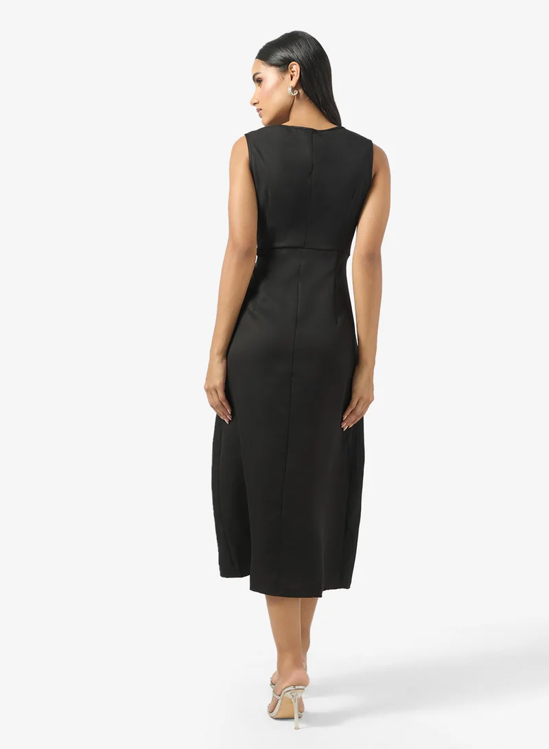 Ginger Button Detail Shift Dress