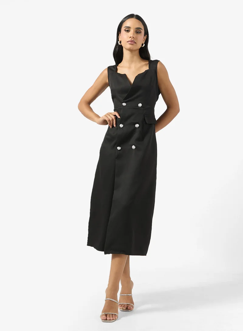 Ginger Button Detail Shift Dress