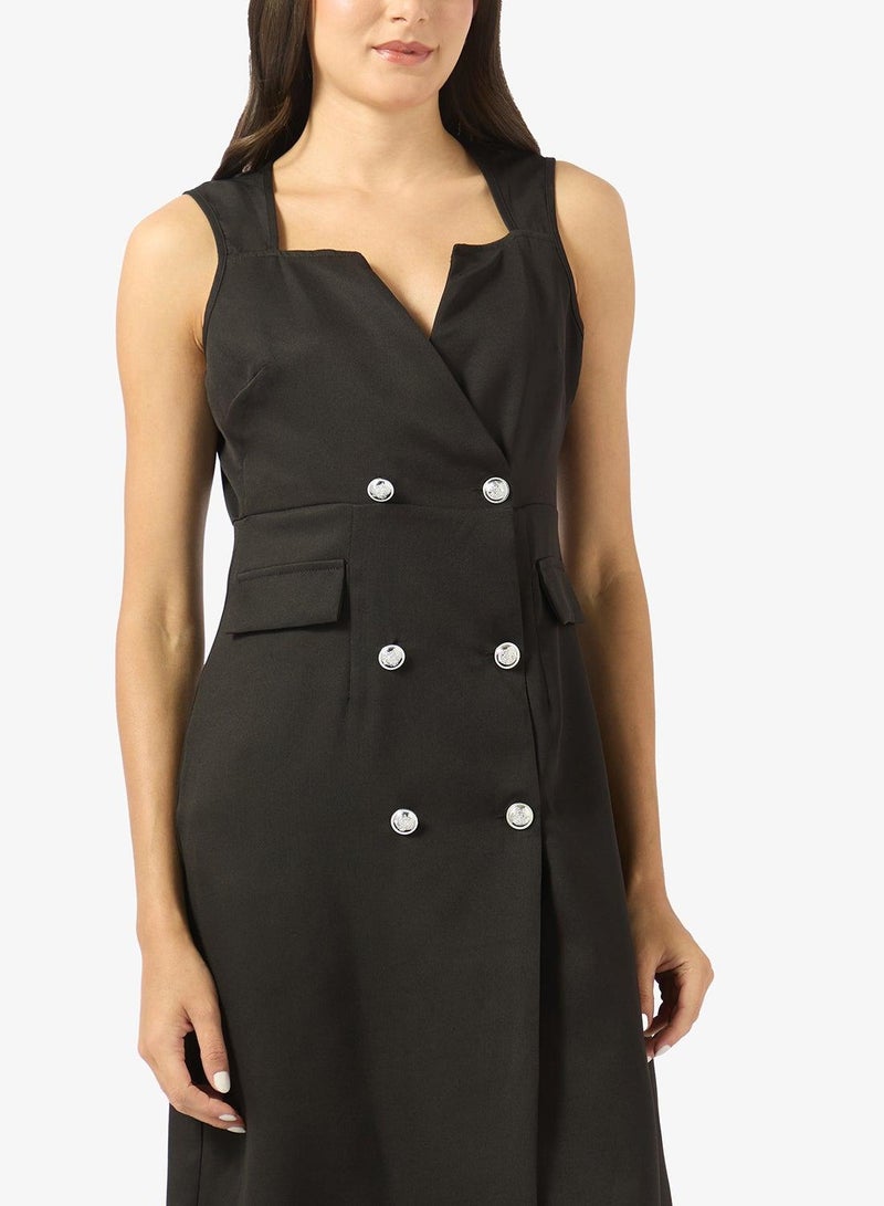 Ginger Button Detail Shift Dress - Image 4