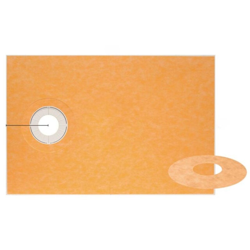 Schluter Kerdi Prefabricated Sloped Shower Tray - Waterproof, Ready to Tile - Lightweight Polystyrene, 38" Length, 60" Width, Off-Center Outlet Position - KST965/1525S - Image 1