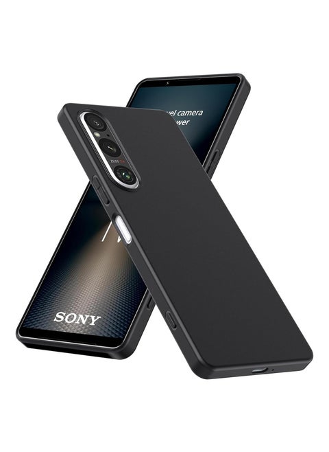 Sony Xperia 1 VI Case, Thin TPU Cover with Camera Protection Anti-Scratch Slim Soft TPU Silicone Matte Shockproof Bumper Phone Case for Sony Xperia 1 VI 5G Black