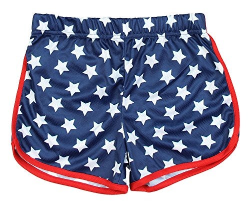 INTIMO Wonder Woman Big Girls' Wonder Woman Sporty Mesh Pajama Short Set, Red, 7/8 - Image 3