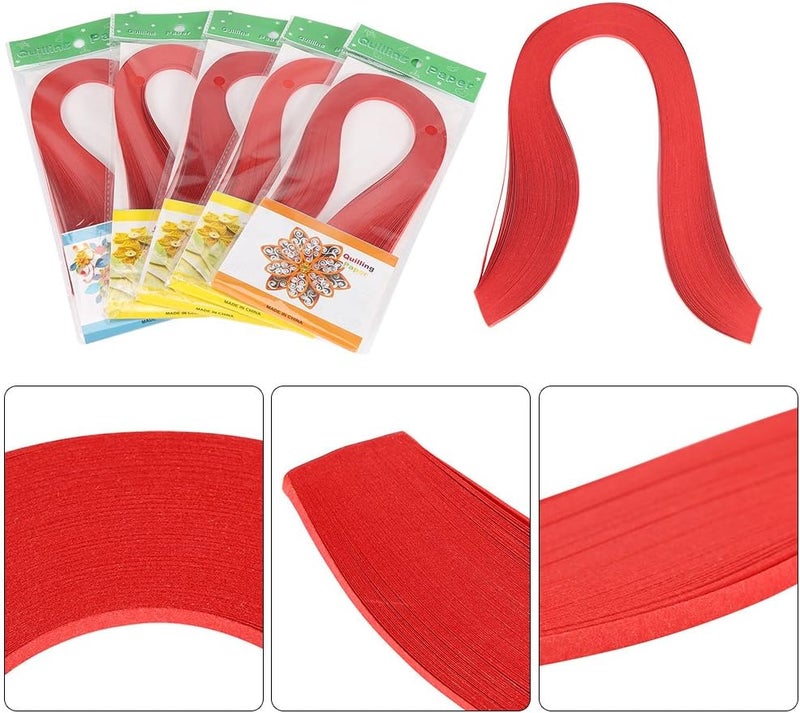 klarako Paper Quilling Strips Set, 600 Strips DIY Quilling Art Paper 3mm Width Pure Color Origami Paper Hand Craft Decoration 12 Colors (White) - Image 2