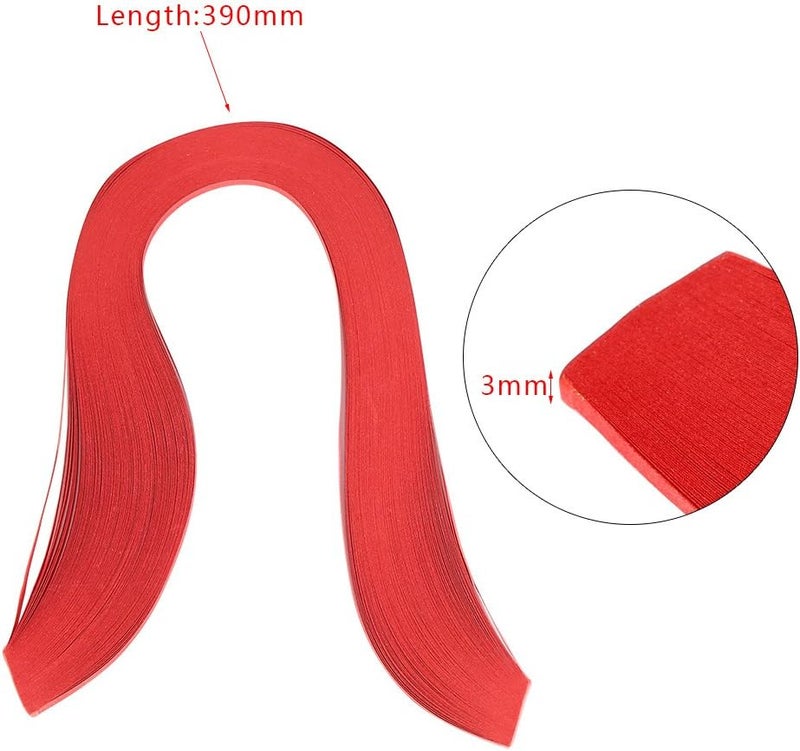 klarako Paper Quilling Strips Set, 600 Strips DIY Quilling Art Paper 3mm Width Pure Color Origami Paper Hand Craft Decoration 12 Colors (White) - Image 3
