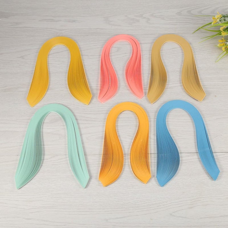 klarako Paper Quilling Strips Set, 600 Strips DIY Quilling Art Paper 3mm Width Pure Color Origami Paper Hand Craft Decoration 12 Colors (White) - Image 5