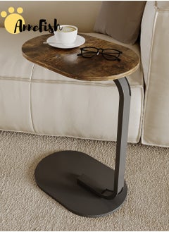AnneFish 2-Pieces C Shaped End Table Coffee Table Set Sofa Side Table End Table For Living Room Bedroom Small Service Table Couch Table Metal Frame Easy Assembly  - Image 4
